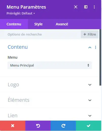 divi theme builder wordpress ajout du menu principal